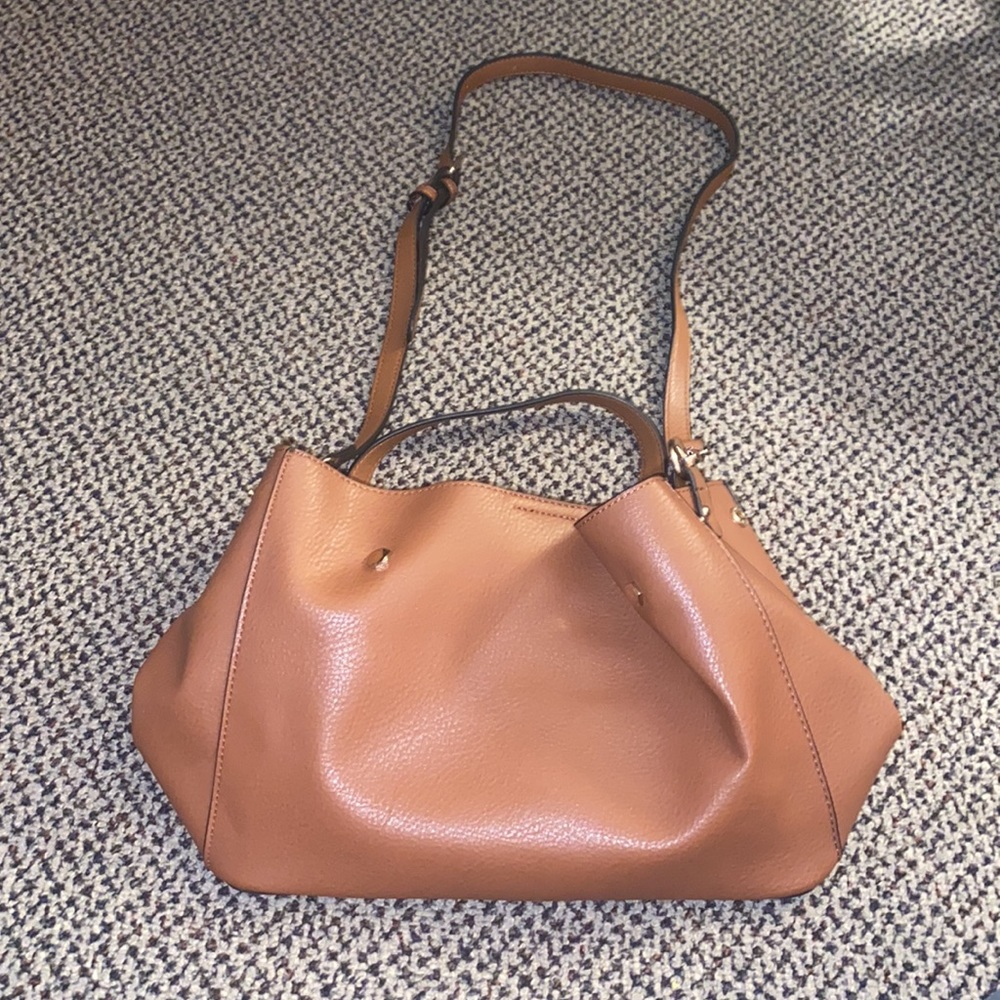 Vegan leather brown purse with a snap in pouch - Picture 7 of 7